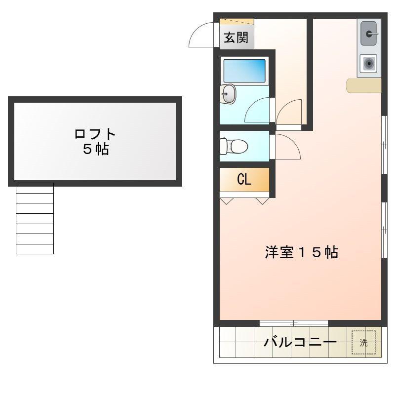 ラベンダーハイツ(ワンルーム/3階)の間取り写真