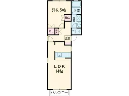 リバ-ヒルズ逢瀬(1LDK/1階)の間取り写真