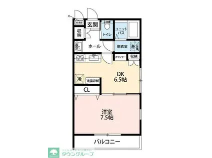 ドミール桐ケ谷(1DK/2階)の間取り写真