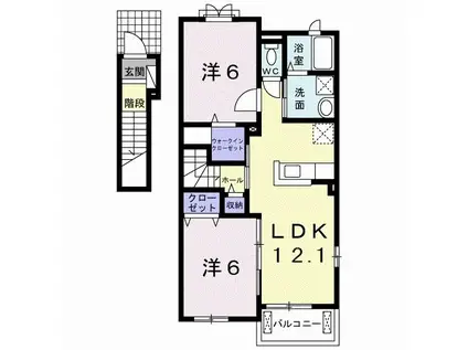 ベスタD(2LDK/2階)の間取り写真