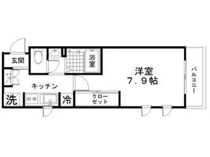 大岡山フローラ(1K/3階)の間取り写真