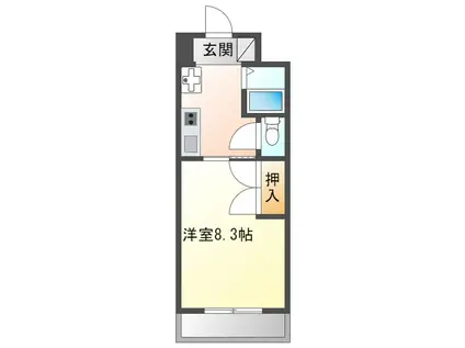 コリーグHU(1K/3階)の間取り写真