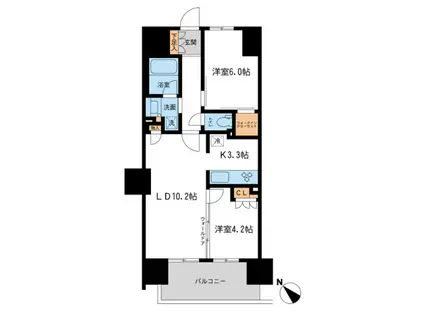 ブレス宮崎台(1LDK/12階)の間取り写真