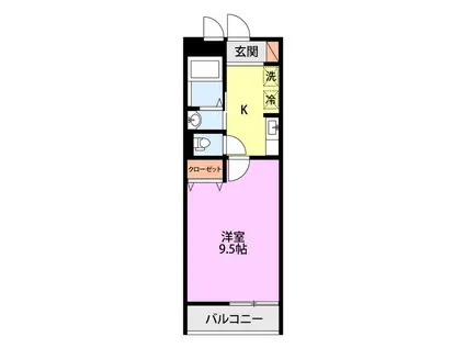 SAKASU DAIDA(1K/3階)の間取り写真