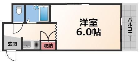 ハロー長田(1K/2階)の間取り写真
