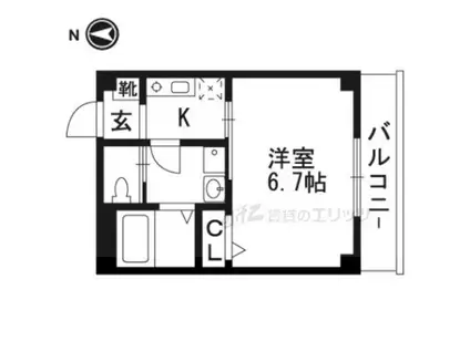 サンクラッソ茨木駅前(1K/1階)の間取り写真