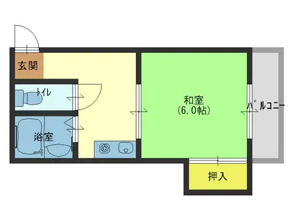 ロイヤル神路I(1DK/4階)の間取り写真