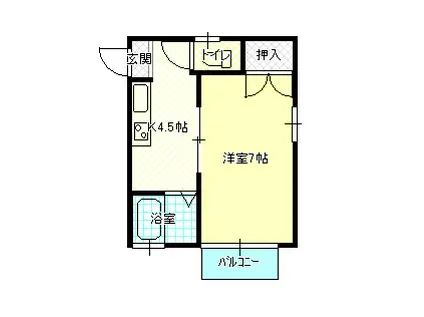 パレ・アンプルールラック(1K/1階)の間取り写真