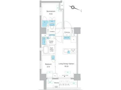 プレディアコート板橋(1SLDK/9階)の間取り写真