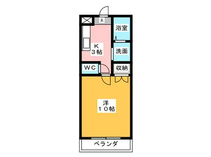 グランドマーキー(1K/1階)の間取り写真