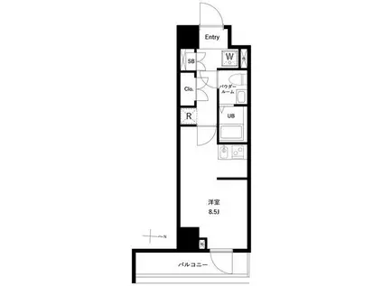 GENOVIA両国VIGREEN VEIL(ワンルーム/3階)の間取り写真