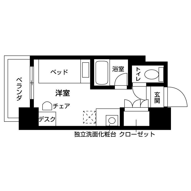 エコールヴィレ赤羽志茂(ワンルーム/4階)の間取り写真