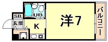 西北チェリー(1K/2階)の間取り写真