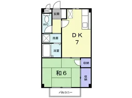 ブライトン(1DK/2階)の間取り写真