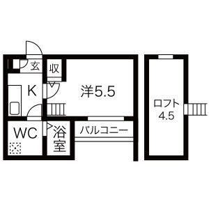 グラシア(1K/1階)の間取り写真