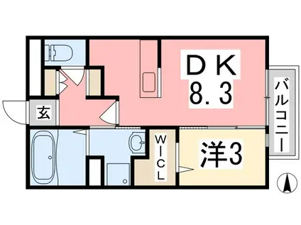 アーバンプラザII号館(1DK/1階)の間取り写真
