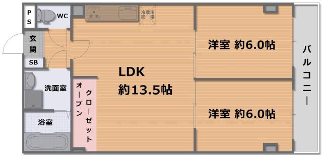 ハウスオブローゼIII(2LDK/1階)の間取り写真