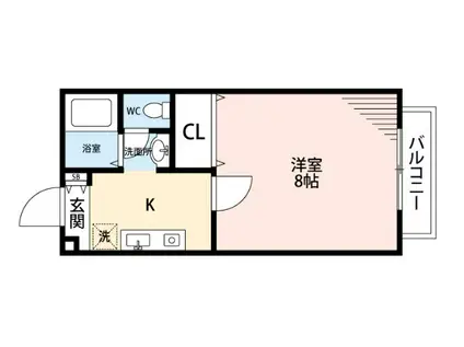 ペルル垂水(1K/1階)の間取り写真