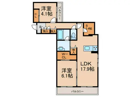 シャーメゾン優蒼の杜 壱番館(2SLDK/3階)の間取り写真