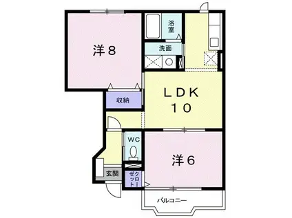 プレアデスI(2LDK/1階)の間取り写真