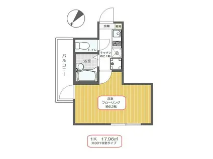 エルブランシュ(1K/3階)の間取り写真