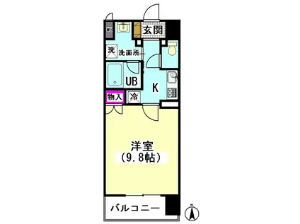 A・N BEARS MANSION(1K/6階)の間取り写真