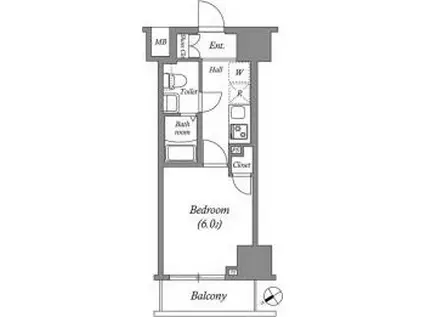 GENOVIAお花茶屋SKYGADEN(1K/10階)の間取り写真