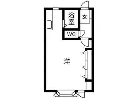 プリンスハイツI(1K/3階)の間取り写真