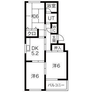 メゾンドアイン(3DK/2階)の間取り写真