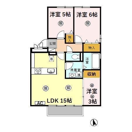 エスポワールシオン21(3LDK/2階)の間取り写真
