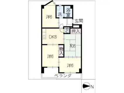 第二安井ビル(4DK/1階)の間取り写真