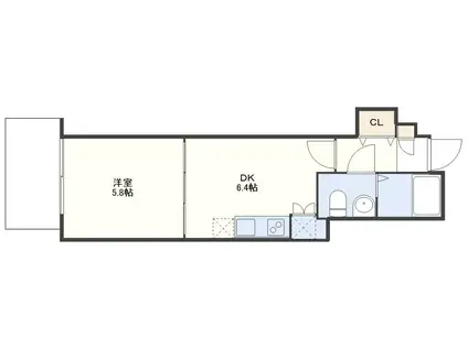 AVVIATO(1DK/4階)の間取り写真