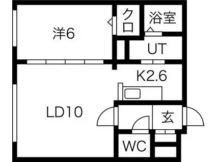 マンションマリア(1LDK/1階)の間取り写真