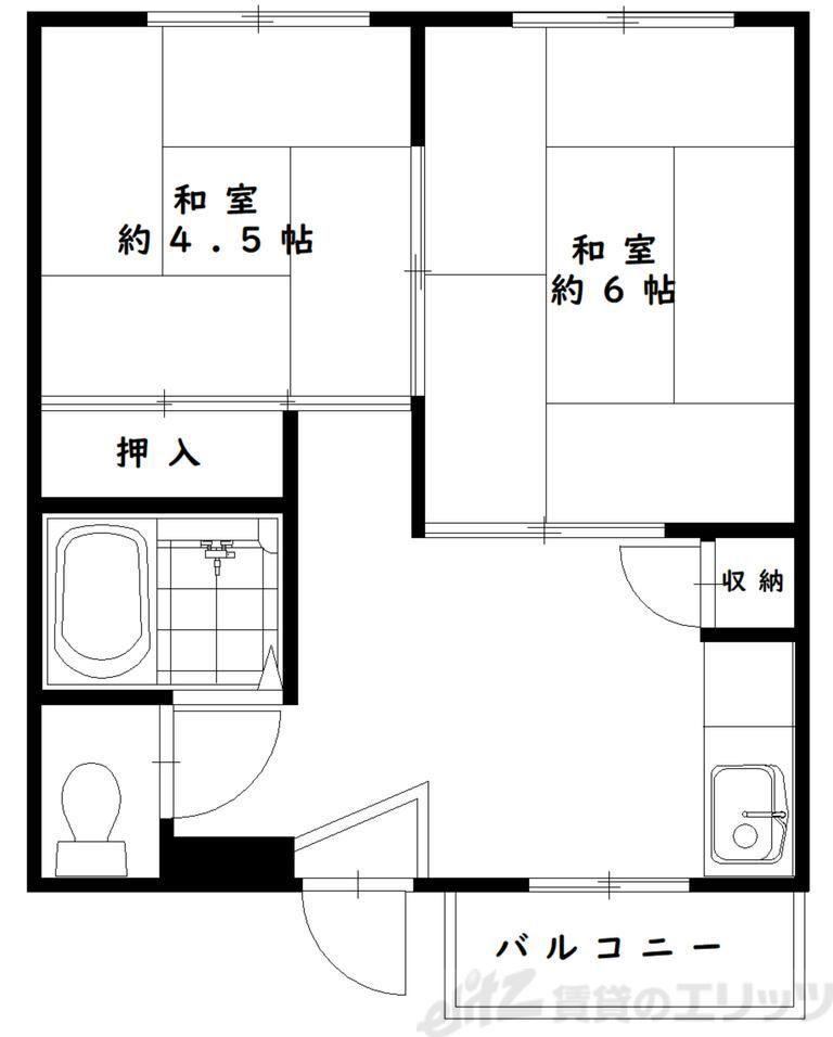 東和マンション(2DK/4階)の間取り写真