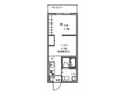 テラコッタ(1DK/2階)の間取り写真