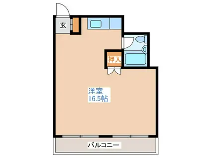 カサビアンカ(ワンルーム/2階)の間取り写真