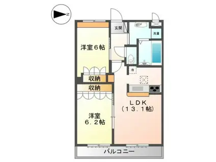 ブランシャトー(2LDK/1階)の間取り写真