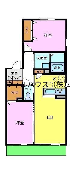 シャーメゾン柿の木(2LDK/2階)の間取り写真