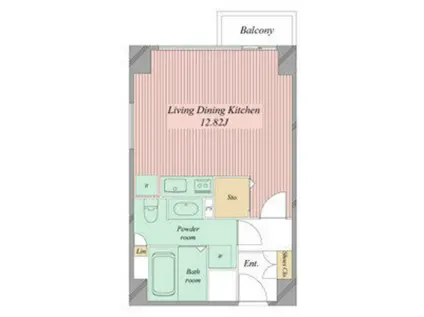 ミュプレ矢場町(ワンルーム/6階)の間取り写真