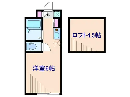 クレールアルブル妙蓮寺(ワンルーム/1階)の間取り写真