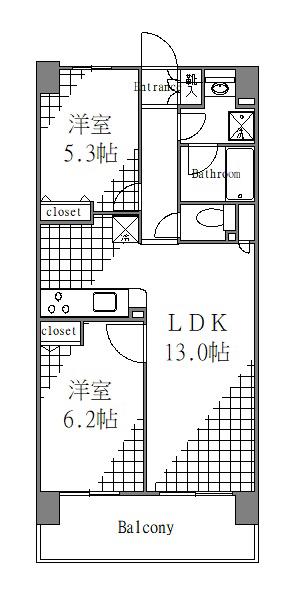 レジディア南千住(2LDK/4階)の間取り写真