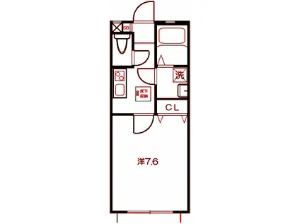 ヴィレジ沢景(1K/1階)の間取り写真