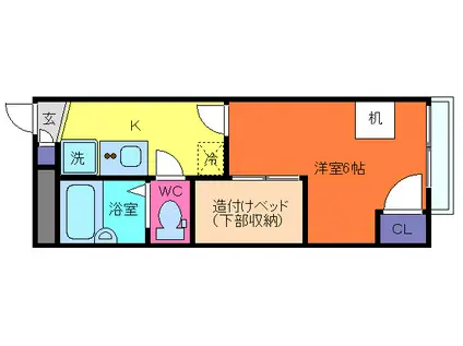 レオパレスサン六甲B(1K/2階)の間取り写真
