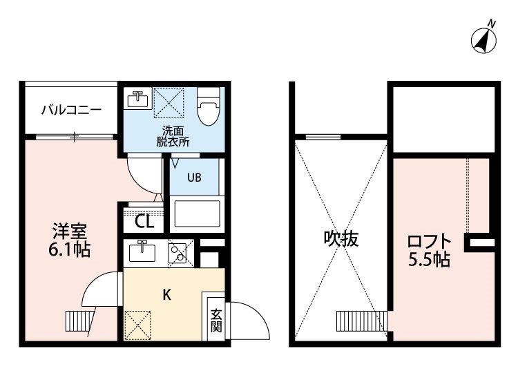 リバティ八田 (1K/2階)の間取り写真