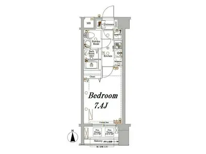 アクサス文京関口(1K/7階)の間取り写真