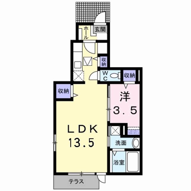 ローズコート(1LDK/1階)の間取り写真
