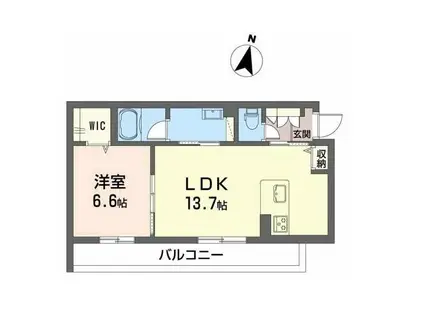 サン ウィステリア(1LDK/2階)の間取り写真