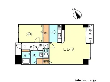 サントーク新宿(1LDK/5階)の間取り写真