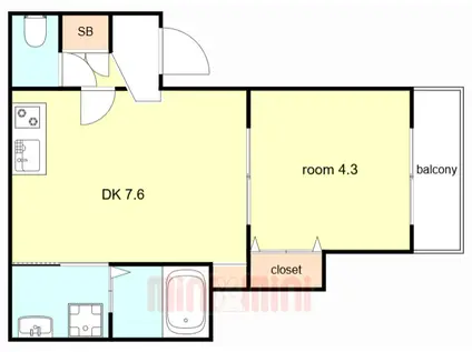 NET-K妙法寺2(1DK/2階)の間取り写真