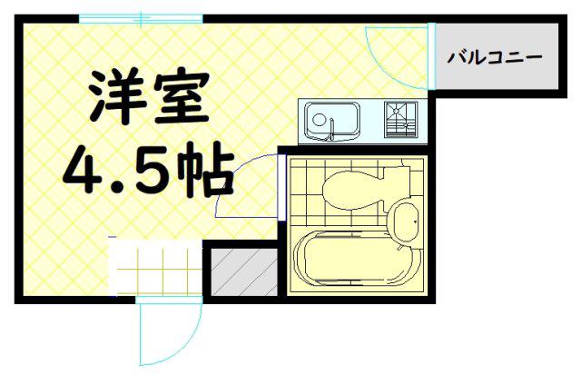 アーバンシティ岸里PARTII(ワンルーム/6階)の間取り写真